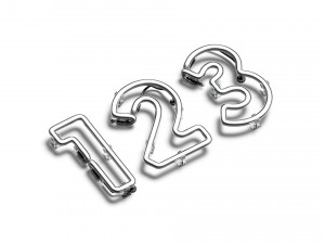 Blue neon number symbols - illuminated led font with numeral Modello 3D