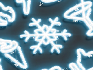 Blue neon special symbols - illuminated led decorative sign 3D Model