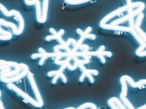 S&iacute;mbolos especiais de n&eacute;on azul - sinal decorativo LED iluminado Modelo 3D