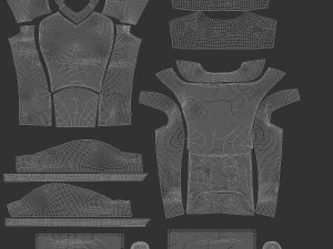 Black American Football Jersey - protect quarterback player uniform 3D Model