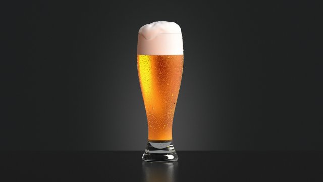 Beer Glass on dark background - drinking glas with drops Modelo 3D .c4d .max .obj .3ds .fbx .stl .blend 