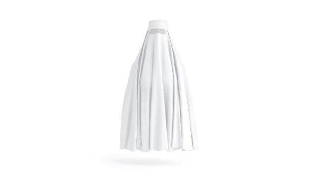 White Burqa - muslim traditional woman outer hijab Modello 3D .c4d .max .obj .3ds .fbx .stl .blend 