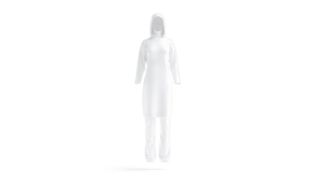 White Burkini - muslim woman swimsuit with hijab 3D Model .c4d .max .obj .3ds .fbx .stl .blend 
