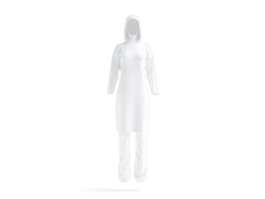 White Burkini - muslim woman swimsuit with hijab 3D Model