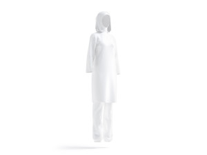 White Burkini - muslim woman swimsuit with hijab 3D Model