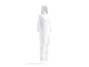 White Burkini - muslim woman swimsuit with hijab 3D Model
