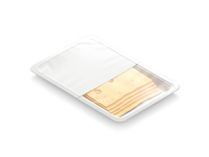 Cheese Packaging - plastic transparent tray with chese slices 3D Model