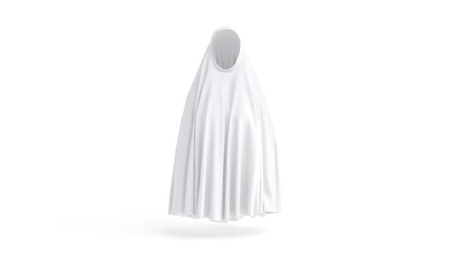 White Chador - muslim traditional woman outer garment 3D Model .c4d .max .obj .3ds .fbx .stl .blend 