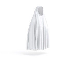 White Chador - muslim traditional woman outer garment 3D Model