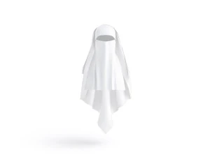 Witte Niqab - moslim traditionele vrouwenhoofdtooi niqab 3D Model
