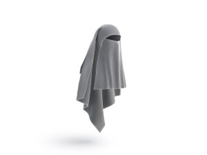 White Niqab - muslim traditional woman headdress niqaab 3D-Modell