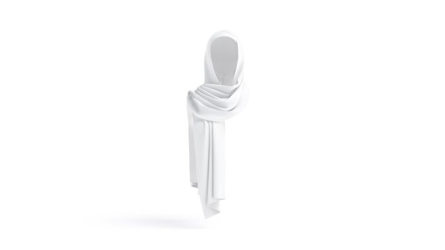 White Shayla - muslim traditional woman headscarf 3D-Modell .c4d .max .obj .3ds .fbx .stl .blend 