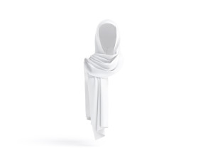 White Shayla - muslim traditional woman headscarf 3D Model
