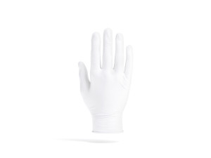 White Rubber Gloves - disposable medicine latex protective glove Model 3D