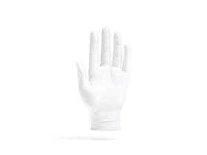 White Rubber Gloves - disposable medicine latex protective glove Model 3D