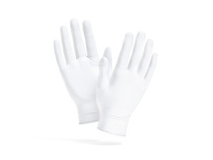 White Rubber Gloves - disposable medicine latex protective glove Model 3D