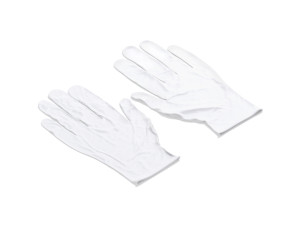 White Rubber Gloves - disposable medicine latex protective glove Model 3D