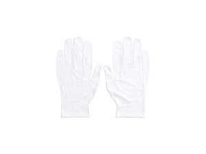 White Rubber Gloves - disposable medicine latex protective glove Model 3D