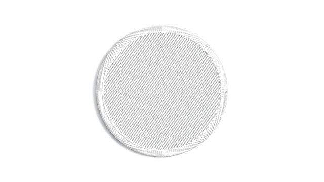 White Round Embroidered Patch - lying embroidery circle badge 3Dモデル .c4d .max .obj .3ds .fbx .stl .blend