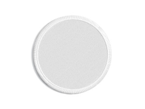 White Round Embroidered Patch - lying embroidery circle badge 3D Model