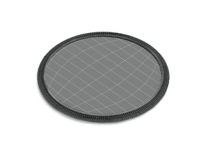 White Round Embroidered Patch - lying embroidery circle badge 3D Model