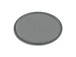 White Round Embroidered Patch - lying embroidery circle badge 3D Model