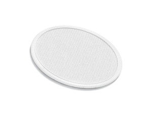 White Oval Embroidered Patch - lying embroidery ellipse badge 3D Model