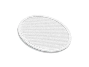 White Oval Embroidered Patch - lying embroidery ellipse badge 3D Model