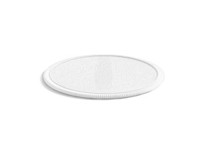 White Oval Embroidered Patch - lying embroidery ellipse badge 3D Model