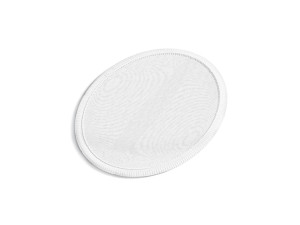 White Oval Embroidered Patch - lying embroidery ellipse badge 3D Model