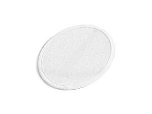White Oval Embroidered Patch - lying embroidery ellipse badge 3D Model