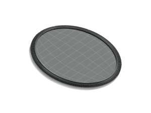 White Oval Embroidered Patch - lying embroidery ellipse badge 3D Model