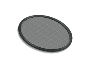White Oval Embroidered Patch - lying embroidery ellipse badge 3D Model