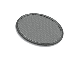 White Oval Embroidered Patch - lying embroidery ellipse badge 3D Model