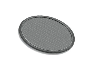 White Oval Embroidered Patch - lying embroidery ellipse badge 3D Model