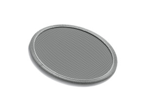 White Oval Embroidered Patch - lying embroidery ellipse badge 3D Model