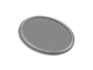 White Oval Embroidered Patch - lying embroidery ellipse badge 3D Model