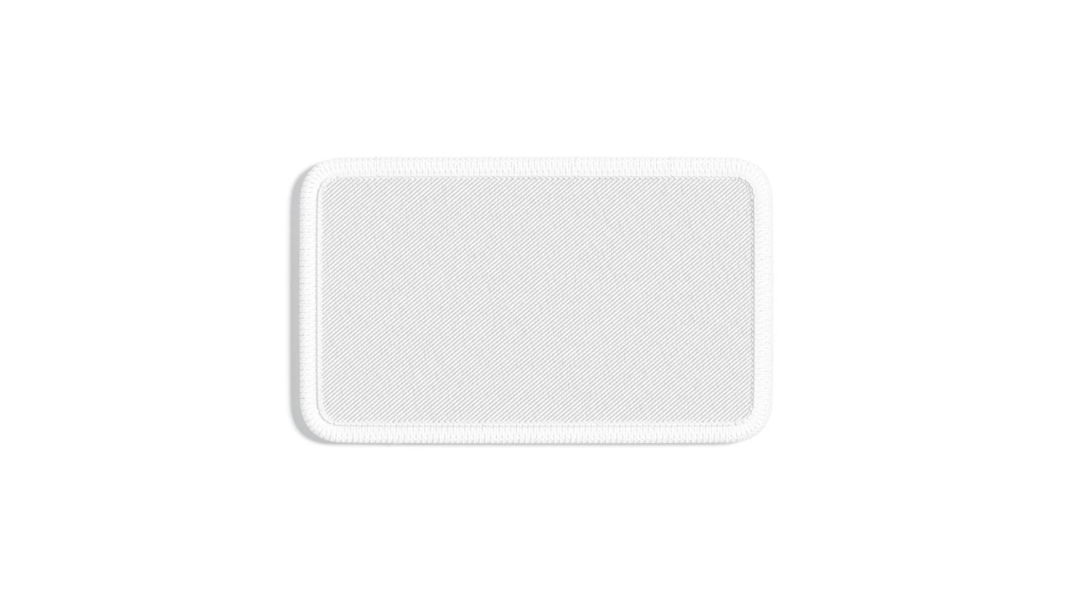 White Rectangular Embroidered Patch - lying embroidery rectangle badge 3D Model .c4d .max .obj .3ds .fbx .stl .blend 