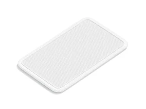 White Rectangular Embroidered Patch - lying embroidery rectangle badge 3D Model