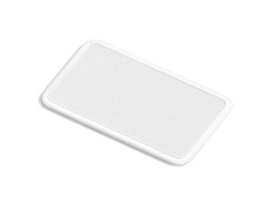 White Rectangular Embroidered Patch - lying embroidery rectangle badge 3D Модель