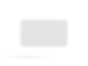 White Rectangular Embroidered Patch - lying embroidery rectangle badge 3D Модель