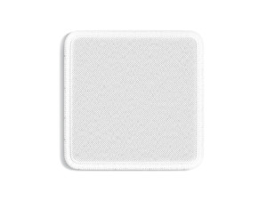 White Square Embroidered Patch - embroidery quadratic badge 3D Model