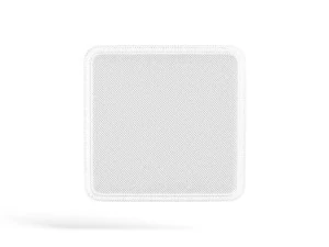 White Square Embroidered Patch - embroidery quadratic badge 3D Model