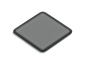 White Square Embroidered Patch - embroidery quadratic badge 3D Model