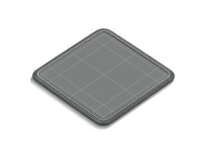 White Square Embroidered Patch - embroidery quadratic badge Modèle 3D