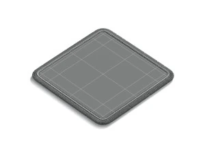 White Square Embroidered Patch - embroidery quadratic badge 3D Model