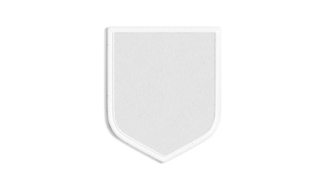 White Shield Embroidered Patch - lying embroidery emblem 3D Model .c4d .max .obj .3ds .fbx .stl .blend 