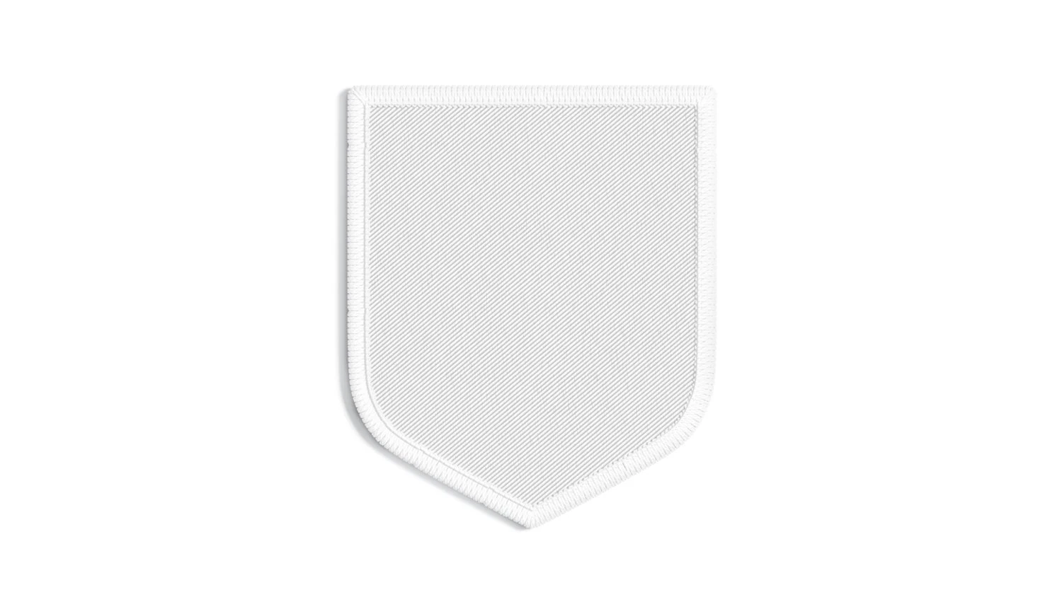 White Shield Embroidered Patch - lying embroidery emblem 3D Model .c4d .max .obj .3ds .fbx .stl .blend