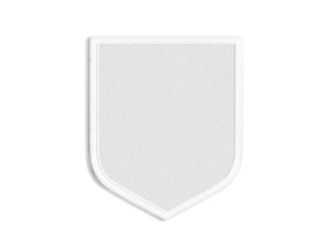 White Shield Embroidered Patch - lying embroidery emblem 3D Model