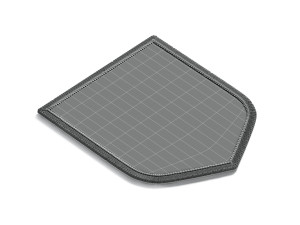 White Shield Embroidered Patch - lying embroidery emblem 3D Model